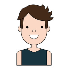 happy man icon over white background colorful design vector illustration