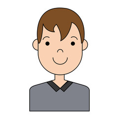 happy man icon over white background colorful design vector illustration