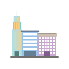 city building business property architecture modern vector illustration