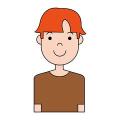 happy man icon over white background colorful design vector illustration