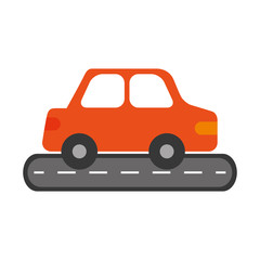 car sedan on street vehicle urban side view vector illustration