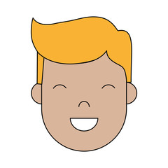 cartoon man face icon over white background colorful design vector illustration
