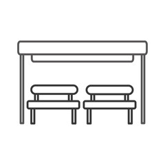 the bus stop with bench chair waiting vector illustration