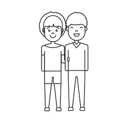 happy couple of woman and man icon over white background vector illustration