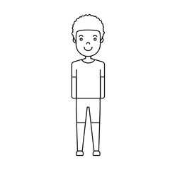 cartoon man standing icon over white background vector illustration