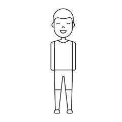 cartoon man standing icon over white background vector illustration