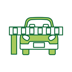 car parked in front of the barrier vector illustration