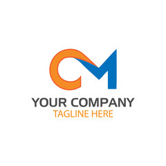 letter C and M company linked letter logo