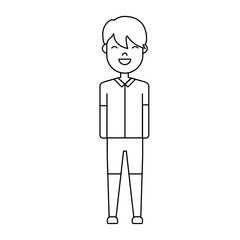 cartoon man standing icon over white background vector illustration