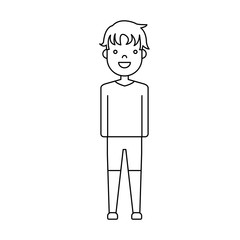 cartoon man standing icon over white background vector illustration