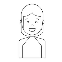 cartoon woman smiling icon over white background vector illustration