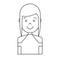 cartoon woman smiling icon over white background vector illustration