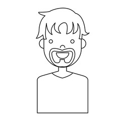 Obraz na płótnie Canvas cartoon man with beard icon over white background vector illustration