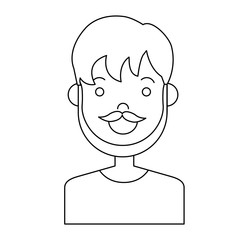 cartoon man with beard icon over white background vector illustration