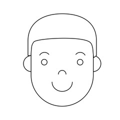 cartoon man face icon over white background vector illustration