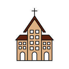 church building christian religion architecture vector illustration