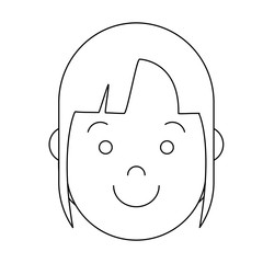 cartoon woman face smiling icon over white background vector illustration