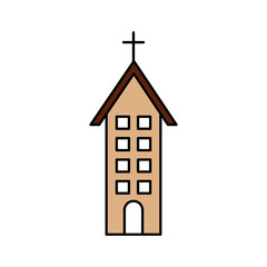 church building christian religion architecture vector illustration