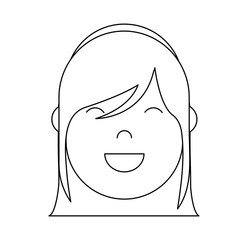 cartoon woman face smiling icon over white background vector illustration