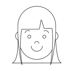 cartoon woman face smiling icon over white background vector illustration
