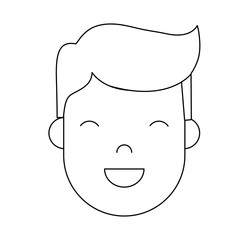 cartoon man face icon over white background vector illustration