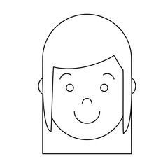 cartoon woman face smiling icon over white background vector illustration