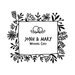 Obraz premium Floral frame, sketch for your design