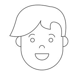 cartoon man face icon over white background vector illustration