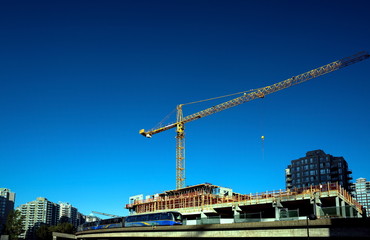 New construction of high-rise buildings in New Westminster city