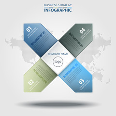 Business Infographics strategy tags design elements blue color tone