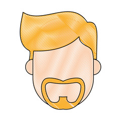 man with beard icon over white background colorful design vector illustration