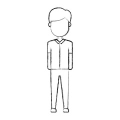 avatar man standing icon over white background vector illustration