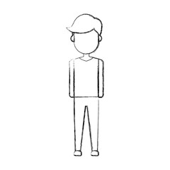 avatar man standing icon over white background vector illustration