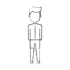 avatar man standing icon over white background vector illustration