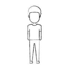 avatar man standing icon over white background vector illustration