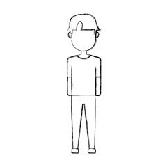 avatar man standing icon over white background vector illustration
