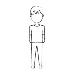 avatar man standing icon over white background vector illustration