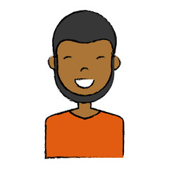 cartoon man with beard icon over white background colorful design vector illustration