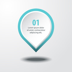 Business Infographics design element message drop pin for presentation