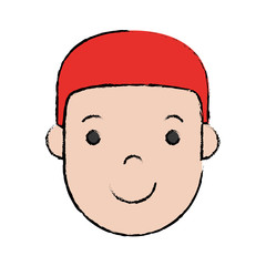 cartoon man face icon over white background colorful design vector illustration