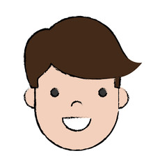 cartoon man face icon over white background colorful design vector illustration