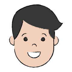 cartoon man face icon over white background colorful design vector illustration