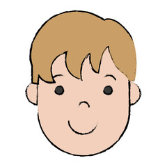 cartoon man face icon over white background colorful design vector illustration