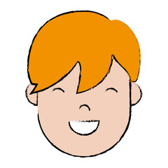 cartoon man face icon over white background colorful design vector illustration