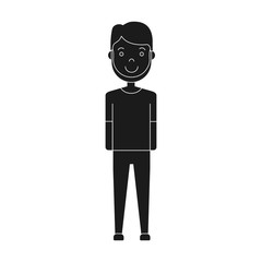 cartoon man standing icon over white background vector illustration