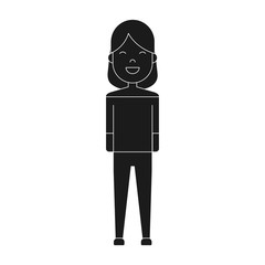 cartoon woman wearing casual clothes icon over white background vector illustration