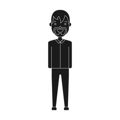 cartoon man standing icon over white background vector illustration