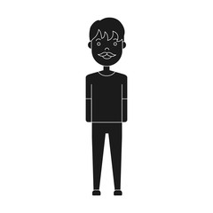 cartoon man standing icon over white background vector illustration