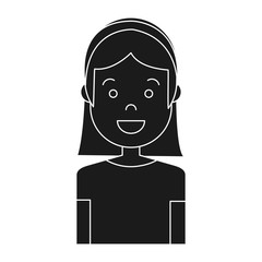 cartoon woman smiling icon over white background vector illustration