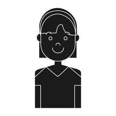 cartoon woman smiling icon over white background vector illustration
